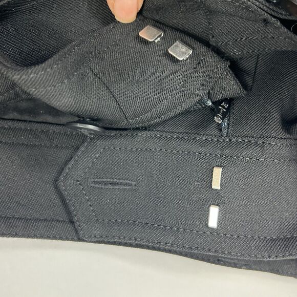 Club Monaco Black Enamel Ring Wool Blend Pants 6 NWT Ankle Straight - Picture 10 of 16